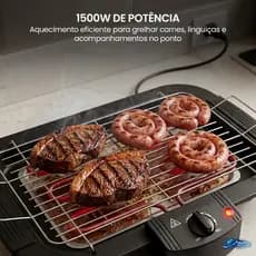 Churrasqueira Elétrica Portátil 110V 1500W Sem Fumaça Para Apartamento Cozinha Compacta Bancada