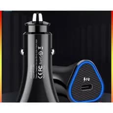 adaptador de carro 25W carregamento rápido, contato sensível Tipo-C