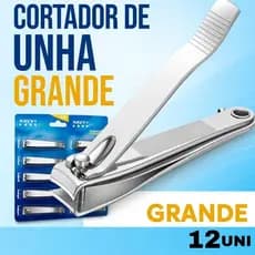 Kit 12 Cortador De Unha Grande Aço Inox Com Lixa Interna Kit Cartela Com 06 ou 12 Unidades Manicure Pedicure
