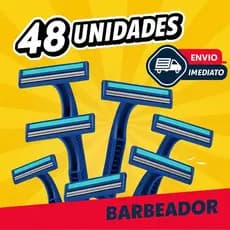 Kit 48 Aparelho De Barbear Barbeador Descartável Com 2 Lâminas