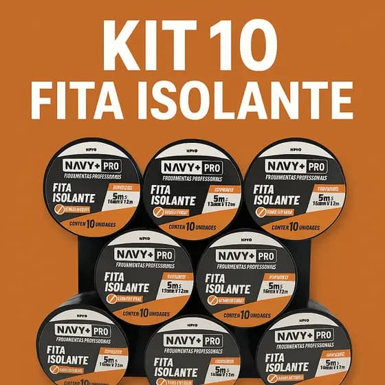 Kit 5 ou 10 Fita Isolante ANTICHAMA 0,15mm x 17mm x 5 Metros Alta Qualidade + Durabilidade