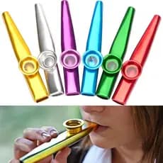 6PCS Metal Kazoo Portátil Leve Para Iniciantes Instrumentos De Flauta Amantes De Música Instrumento De Sopro De Madeira Brinquedo De Festa De Design Simples