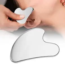 Nova Placa Gua Sha Guasha Massagem Para Rosto De Aço Inoxidável Massageador Corporal Raspagem Facial SPA Raspador Pescoç