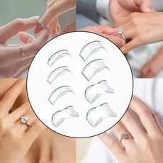 Conjunto De 8 Jóias De Silicone Ferramenta De Ajustador De Tamanho De Anel Transparente Invisível Redutor De Aperto (Faça O Cabe Melhor !)
