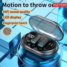 Fones De Ouvido Esportivos Sem Fio Bluetooth 5.4 HIFI Bass À Prova D'água Com Cancelamento De Ruído E Display LED