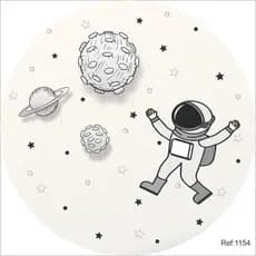 Painel Infantil Festa Astronauta Tecido 1,50x1,50 C/elástico