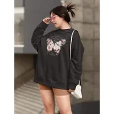 Moletom Blusa de Frio Básico Urbano Feminino Estampado Gola Redonda Confortável 100% Algodão - Girl