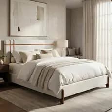 Kit Cama Box e Cabeceira Orgânica Thor Casal 148cm Bouclê