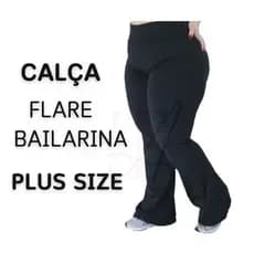 Calça Flare Bailarina Suplex Zero Transparência Feminina Cintura Alta Levanta Bumbum Plus Size