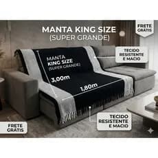 Manta 3,00M x 1,80M Sofá King Grande Grossa Decoração Sala Protetora Decorativa Colcha Coberta