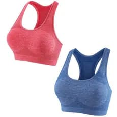 Kit 2 Top Fitness Fitness Esportivo Estampada Com bojo Removível Feminino