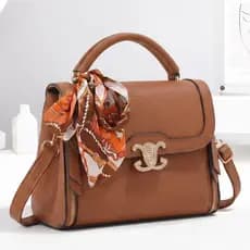 Bolsa Transversal Tiracolo Media Com Alça de Mao Feminina Com Lenço C-14
