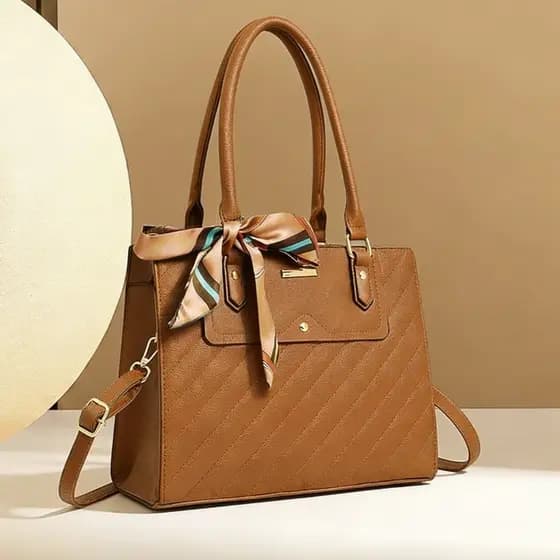 Bolsa feminina Alça Transversal Tote Grande ideal para Uso diária com Lenço C-26