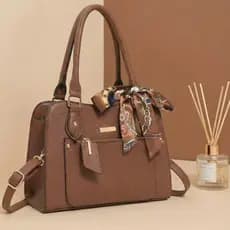 Bolsa feminina Alça Transversal Tote Media ideal para Uso diária com Lenço Decorativo C-54