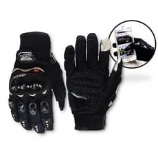 Luva para motoboy e bike proteção antiderrapantes com protetor dedos e touchscreen impermeável