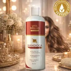 Shampoo Mandioca 1L com Tampa Tratamento Diário para Cabelos Opacos e Quebradiços