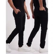 Calça Sarja Masculina Bolso Faca Alfaiataria Slim Sport Fino Calça Social Skinny Elastano Trabalho