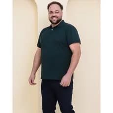 Camiseta Polo Básica Masculina Plus Size Camisa Lisa Premium Extra Grande Casual Trabalho