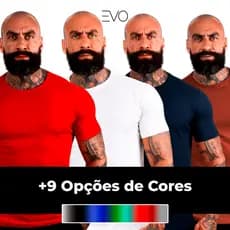 Camiseta Básica Masculina Premium Lisa Camisa 100% Algodão Evo Urban Camisa Lisa Masculina
