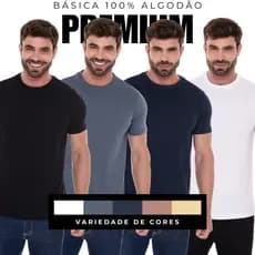 Camiseta Lisa Masculina Camisa Básica Qualidade Premium Camisa 100% Algodão Confortável Manga Curta