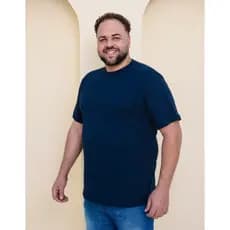 Camiseta Masculina Plus Size Básica Lisa 100% Algodão Camisa Casual Tamanhos Grande