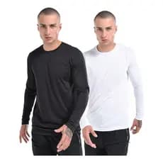 Kit 2 Camisas Segunda Pele Proteção Uv Solar Manga Longa Sport Academia Corrida Fitness Camisa