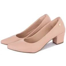 Scarpin Feminino Sapato Social Salto Grosso Quadrado 5,5cm Bico Fino Moda Casual Promoção 34 ao 40
