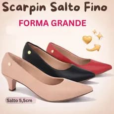 Scarpin Feminino Sapato Social Salto Fino Baixo Bico Fino Fosco Conforto Promoção 34 ao 40