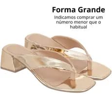Sandália Feminina Tamanco Salto Médio Boco 5cm Confortável Moda Casual Promoção Verão Chinelo Dedo