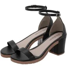 Sandália Feminina Salto Alto Bloco 6,0cm Fivela Tornozelo Confortável Delicada 34 ao 39 Promoção