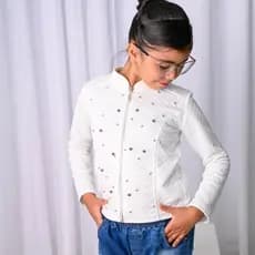 Jaqueta infantil Casaco Infantil Feminino Metelasse Com Zíper Outono Inverno