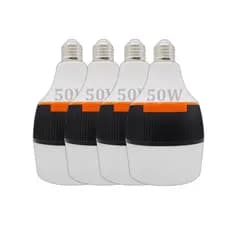 KIT C/4 Lâmpada De Emergência Led Recarregável Inteligente Bivolt