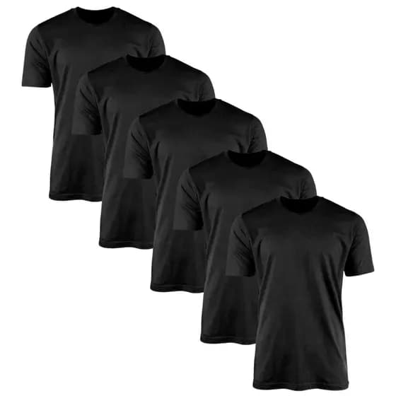 KIT 5 Camisetas Lisa 100% Algodão 30.1 Básica Masculina Feminina Branco Preto Off-White Oversized
