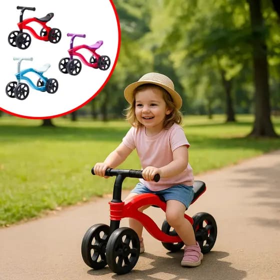 Bicicleta De Equilíbrio Infantil Sem Pedal 4 Rodas Menino Menina Passeio Bebê Criança Futurista Unitoys