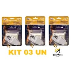 Kit 03 Unidades Protetor De Geladeira Freezer Quedas De Energia Raios 127v / 220v 10A