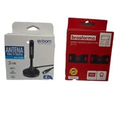 KIT ANTENA DIGITAL INTERNA 3.5DBI + SUPORTE TV FIXO 10" A 90"