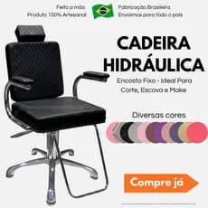 Cadeira Hidráulica Para Salão e Barbearia Suporta 150kg Base Resistente Encosto Fixo Não Reclinável