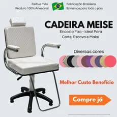 Cadeira Salão Cabeleireira Maquiadora Designer Sobrancelhas Trancista Estética Pistão Altura Make