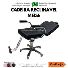 Cadeira Reclinável HIdráulica Meise Resistente Suporta 150 kg Barbeiro Cabeleireiro Salão de Beleza
