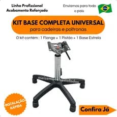 Base Completa para Cadeira Giratória Regulagem de Altura Resistente Suporta até 130 Kg Universal