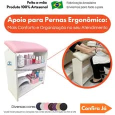 Mesa suporte apoio para manicure spa para pés pedicure podologa regulavel estofado confortavel
