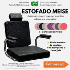 Estofado para Cadeiras Meise Salão de Beleza Barbearia Renove Sua Cadeira Use a Base que Você Já Tem