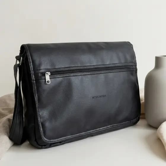 Bolsa de ombro masculina pasta laptop porta notebook carteiro transversal