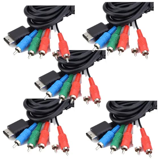 Cabo Video Componente Ps2 Ps3 Kit de 1 a 5 Unidades Alta Definição Tv Hdtv Led Lcd