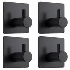 Kit 4 Ganchos Adesivos Inox Multiuso Banheiro Cozinha Fixação 3M Sem Furo para Toalhas Bolsas
