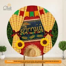 Capa Para Mini Painel Redondo Festa Junina Festança Arraiá 50x50 Decoração Mesa