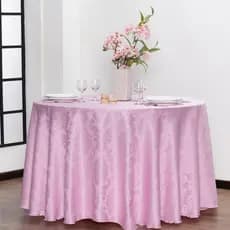 Kit com 10 Toalhas de Mesa Redonda Jacquard Premium 2,40M Decoração Festa Jacar Elegante