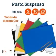 Kit C/ 5 - 10 ou 20 Pastas Suspensas Escritório Organização Documentos