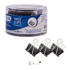 Kit com 60 Unidades Prendedor De Papel Binder Metal Clips Borboleta Preto 51mm