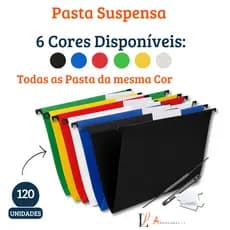 Kit C/ 120 Pastas Suspensas Escritório Organização Documentos